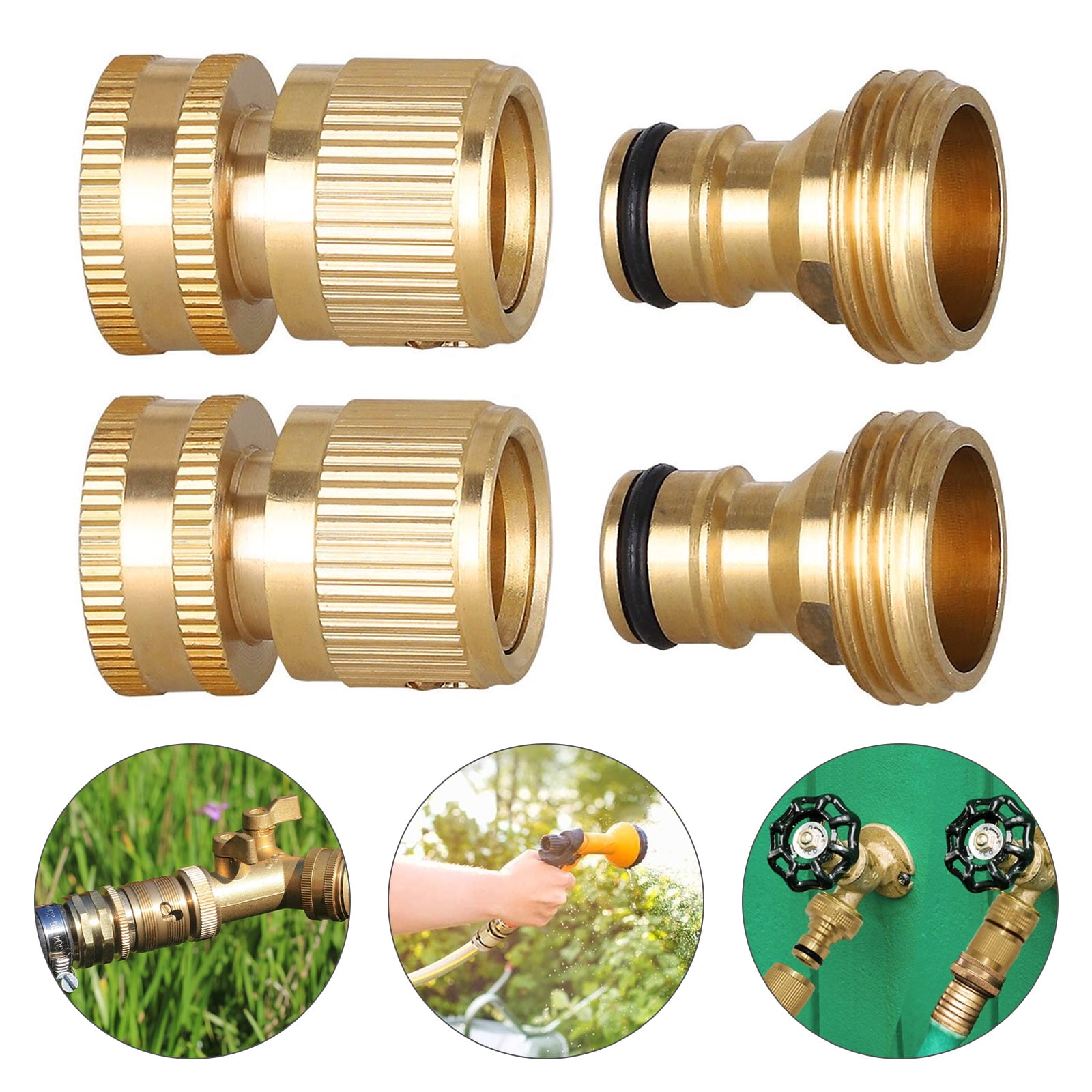 1/2" Quick Release Garden Hose Female Pipe Adapter With Stop Lock Fitting 2 Pack 