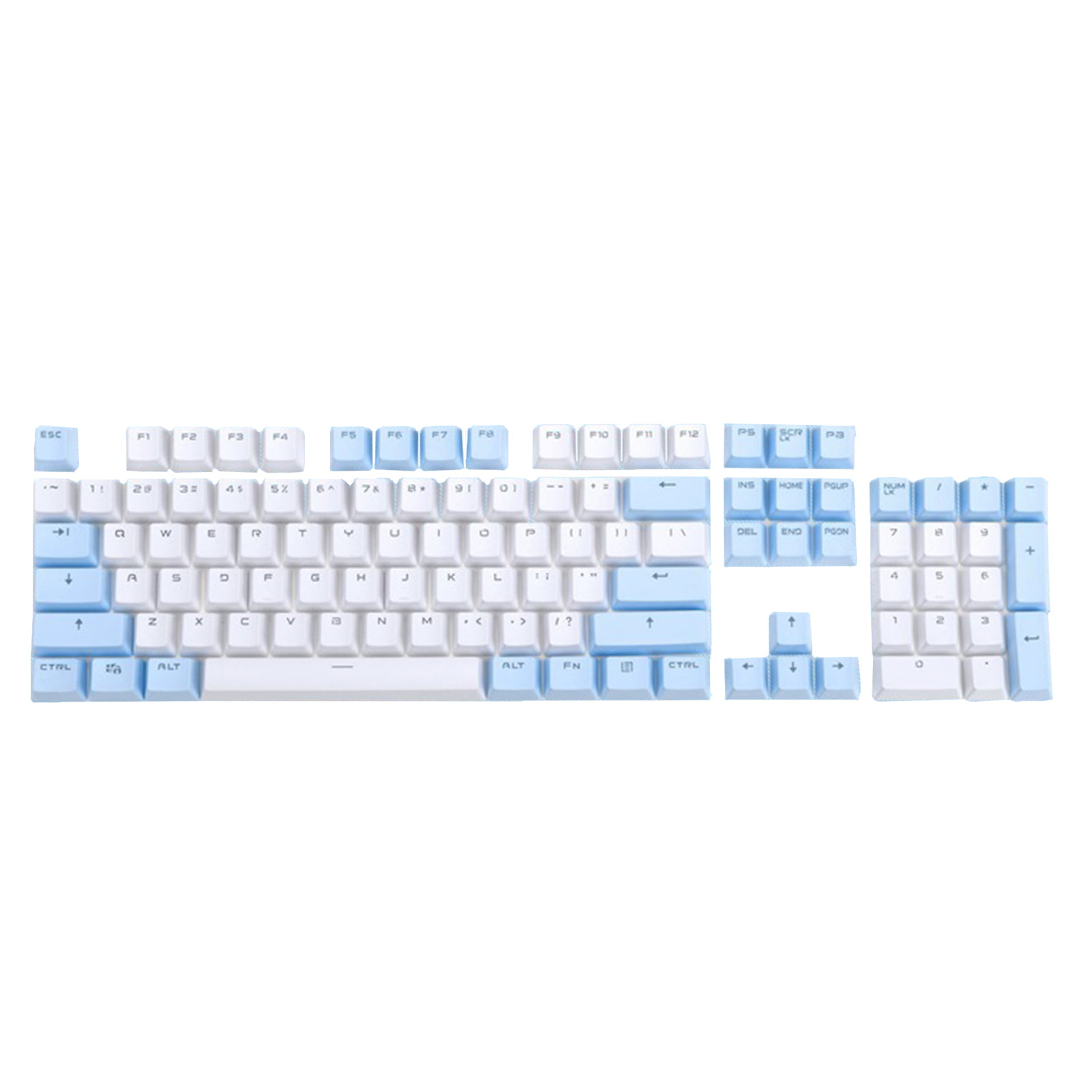 106Pcs Backlight ABS Key Caps Replacement Tool Kit Mechanical Keyboard Accessory Personalized Translucent and Non-Fading Color Keycaps Blue 