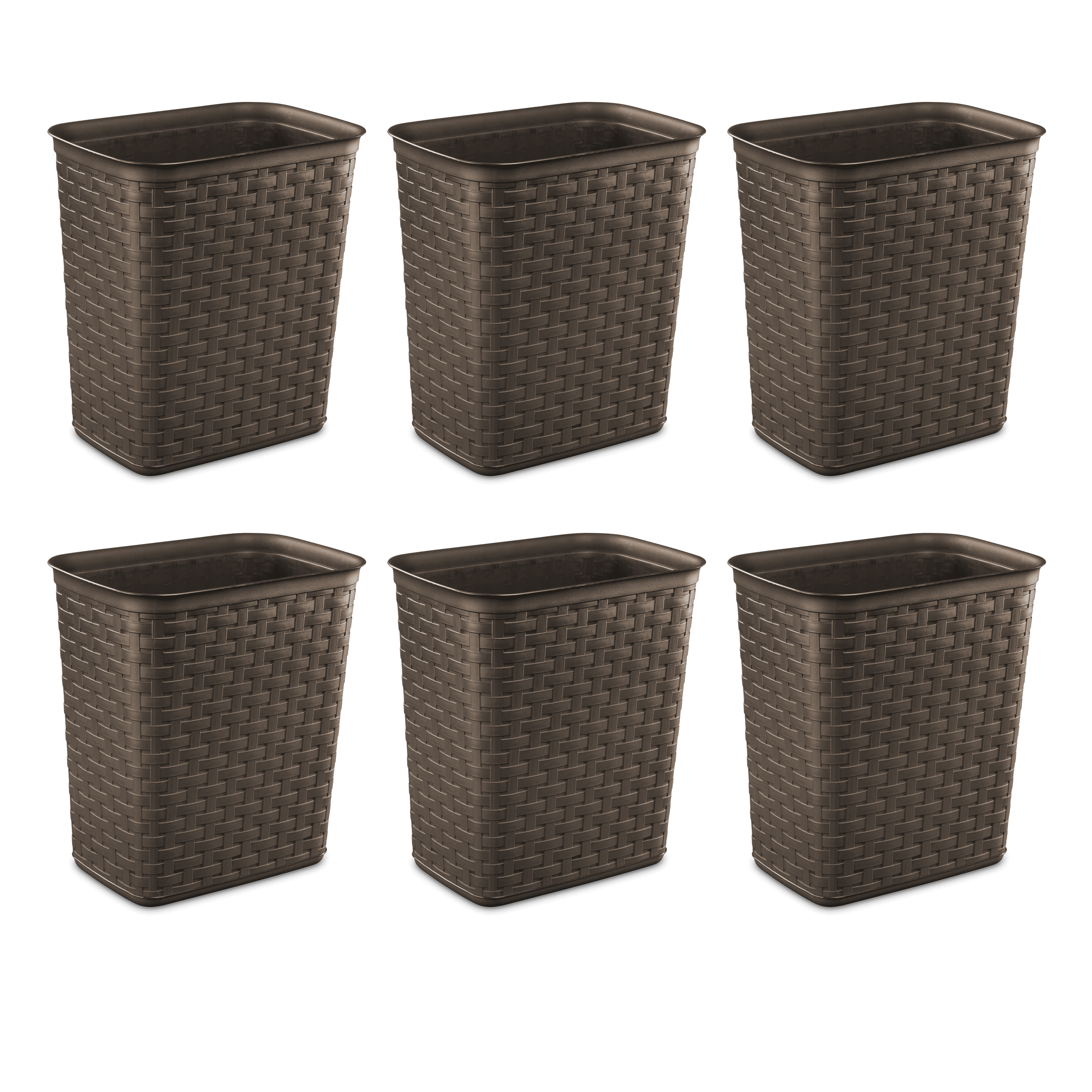 Sterilite 3.4 Gal Weave Wastebasket, Espresso (Available in Case of 6 or Single Unit) by Sterilite