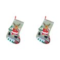 thumbnail image 1 of Christmas Decorations - Cloth Christmas Sock Bag and Cartoon Hanging Accessories for Festive Party - Red Set*2 Pack, 1 of 9