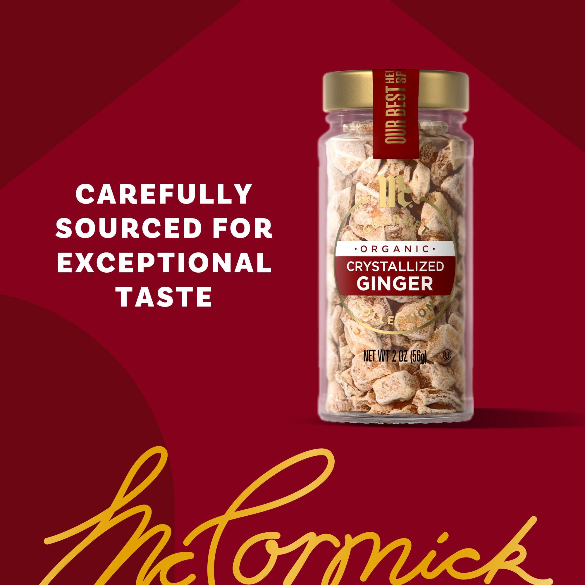 Pack Of 3 McCormick Gourmet Organic Crystallized Ginger, 2 oz (Package May Vary)