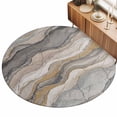 Abstract Rock Strata Washable Round Area Rug 6 ft, Industrial Style ...
