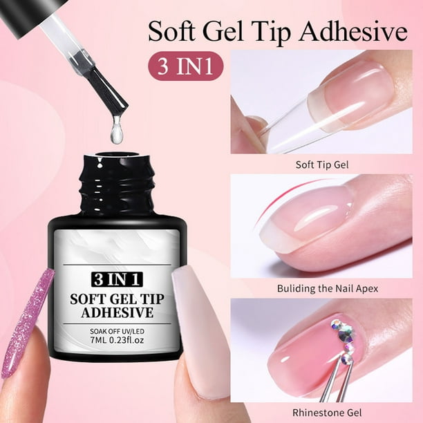 Pegamento para uñas, gel para calcomanías de láminas, pegamento para uñas, gel de transferencia de láminas, 7 ml, parches de láminas de gel para uñas