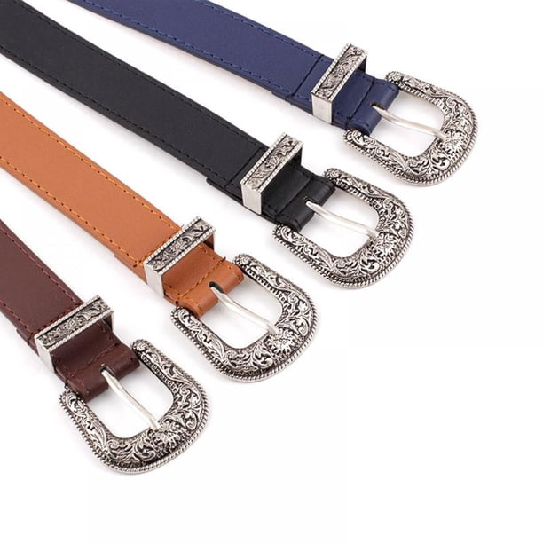 Women Leather Belts Ladies Vintage Western Design Black  display picture 2
