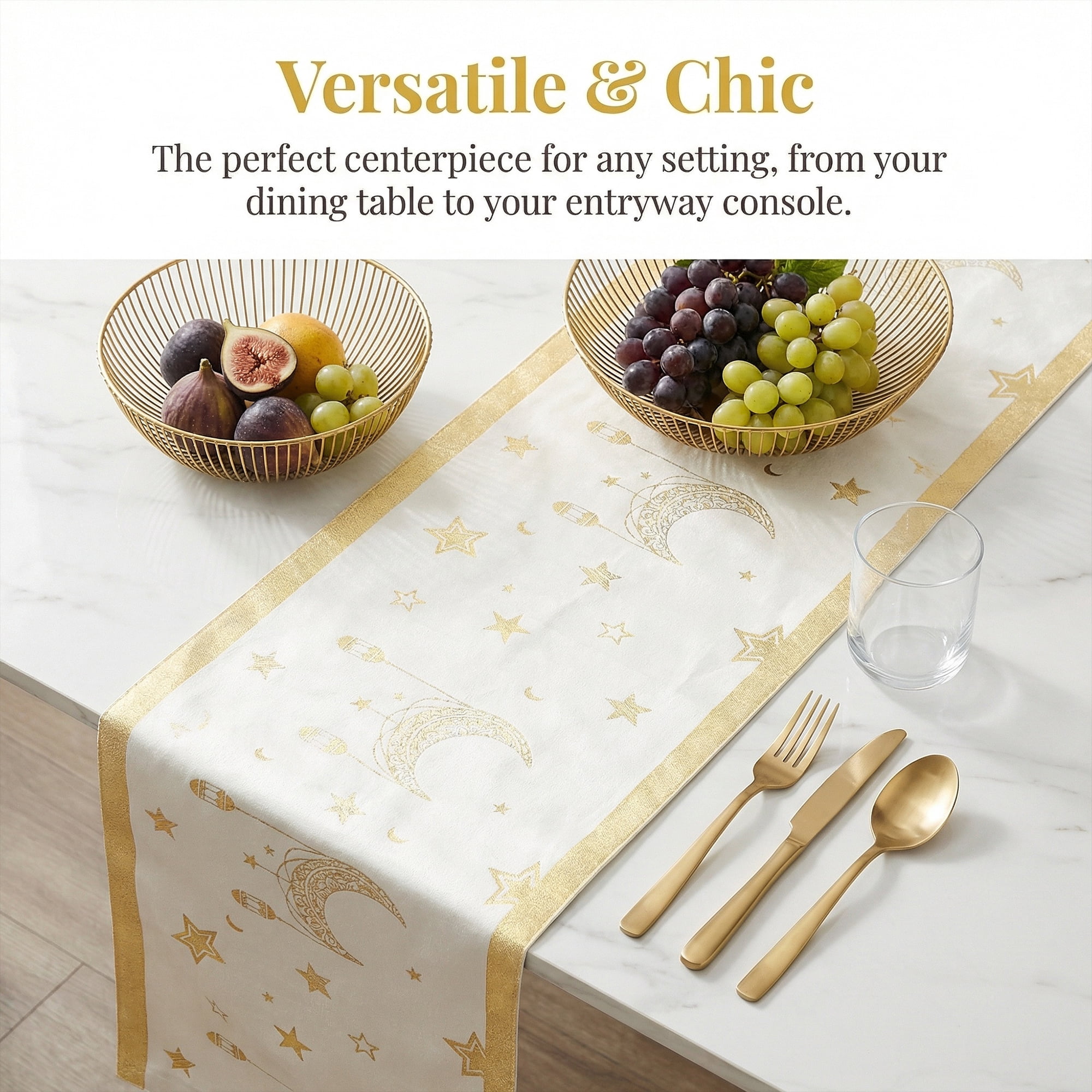 Unique Bargains Long Polyester Kitchen Runner Table Runner for Decor White 13"x94.5"