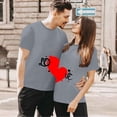 thumbnail image 4 of T-shirts Assortis pour Couples de la Saint-Valentin à Imprimé Cœur, Mode, Manches Courtes, Décontracté, Col Rond, T-Shirt Ample, Confortable, Doux, Respirant, Chemisier Tee pour Lui et Elle, Gris, TG, 4 of 6