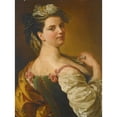 thumbnail image 2 of Pier Leone Ghezzi 12x14 Black Ornate Wood Framed Double Matted Museum Art Print Titled: Portrait of a Young Girl as a Shepherdess, 2 of 5