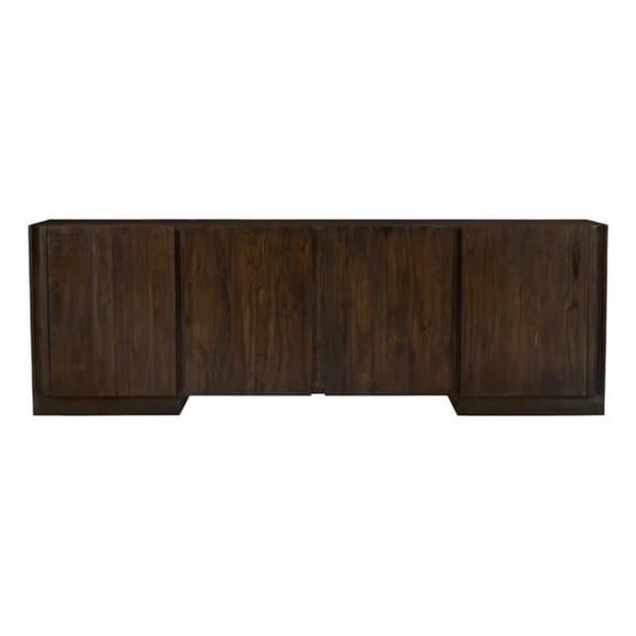 Percy 4-Door Sideboard in Modern Barista Brown Finish on Acacia Solid Wood