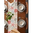 thumbnail image 3 of Table Runner 36 Inches Long for Kitchen Dining, Red Orange Coastal Dresser Scarf Farmhouse, Dining Table Decorations for Wedding/Parties, Summer Beach Starfish Coral Nautical Rustic 13 x 36 In, 3 of 9