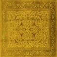 thumbnail image 1 of Ahgly Company Machine Washable Indoor Square Oriental Yellow Industrial Area Rugs, 5' Square, 1 of 4