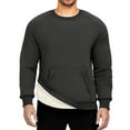 thumbnail image 5 of Fshiont Men's Fleece Sweatshirt Sherpa Lined Crewneck Basic Winter Thick Pullover Tops with Pocket Dark Gray S, 5 of 5