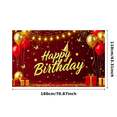 thumbnail image 3 of Red Glittery Background Happy Birthday Banner with Balloons Gifts Butterflies Party Supplies Birthday Party Decorations Photography Props, 3 of 8