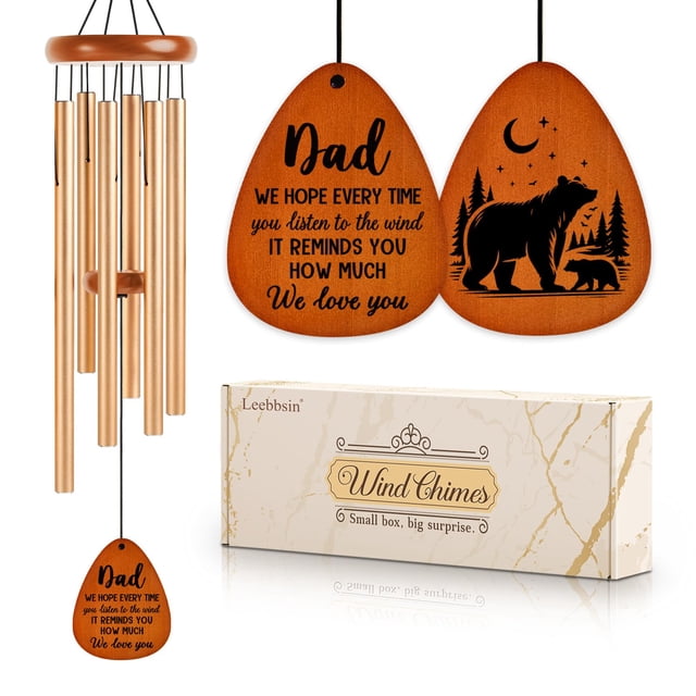 Wind Chime Leebbsin - Tubos de aluminio para papá (91 cm)