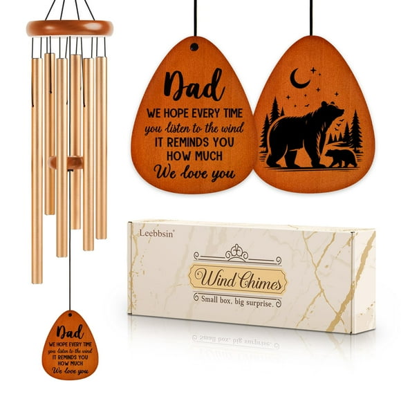 Wind Chime Leebbsin - Tubos de aluminio para papá (91 cm)