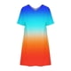 thumbnail image 3 of Puntoco Vestido De Manga Corta Con Cuello En V, Vestido De Manga Corta De Verano De Color Sólido Para Mujer Azul Xl, 3 of 4