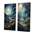 thumbnail image 3 of Designart "Moonlit Mirage in Gold and Blue on Uranus II" Uranus Wall Art Set Of 2 - Gold Fantasy Gallery Wall Set For Home Decor, 3 of 7