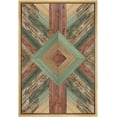thumbnail image 2 of PixonSign Framed Wall Art Western Decor Diamond Polygon Collage Abstract Geometric Wood Panels Woodblock Modern Art Country/Farmhouse Multicolor Canvas Prints for Home Decor -, 2 of 5