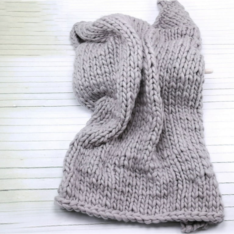 Handmade Chunky Knitted Woven Blanket Large Soft Throw Blanket for Bed Sofa Office 80 100cm Multi color optional