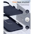 thumbnail image 4 of KOMI Designed for iPhone 16 Pro Max Case,Shockproof Liquid Silicone Protective Phone Case with Soft Anti-Scratch Microfiber Lining Ultra Slim Drop Protection Phone Cover 6.9 inch Midnight Blue, 4 of 5