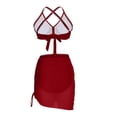 thumbnail image 5 of Stamzod Bathing Suit for Women Two Piece Bikini Swimsuits with Skirt 2026 High Waisted Mesh Swimwear Red M, 5 of 7