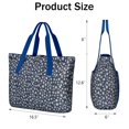 thumbnail image 3 of Tote Bag for Women - Dark Blue Christmas Snowflake Pattern Shoulder Bag - Large Utility Work Duffle Bag with Zipper Handbag for Travel, Work, Sprots, 3 of 5