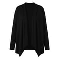 thumbnail image 3 of Plus Size Cardigans for Women Soft Long Sleeve Open Front Draped Cardigan Sweater Lightweight 1X-5X Fall Clothes (4XL, Black), 3 of 8