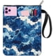 thumbnail image 1 of Funda para libro Sea Wave, color azul, protector de libros, funda de tela lavable con cremallera y bolsillo adicional., 1 of 9