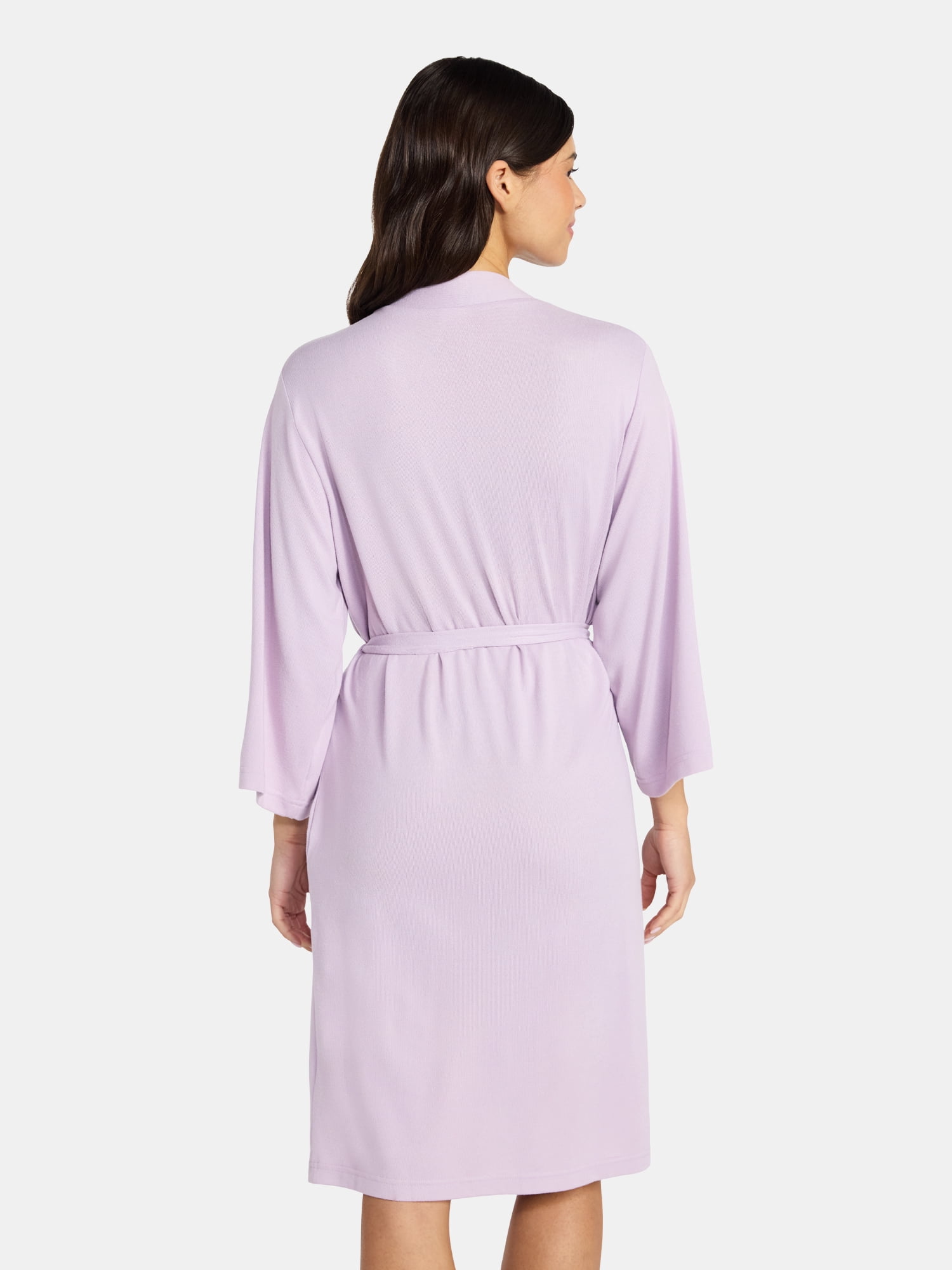 Lissome Women's Ultra Soft Stretchy Knit Belted Wrap Robe, Sizes S-3X