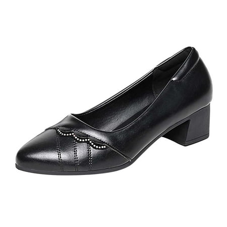 

wanyng womens shoes ethnic style rhinestones leather shoes fashion casual solid color medium heel heel casual shoes slip on shoes men casual womens 8w sandals