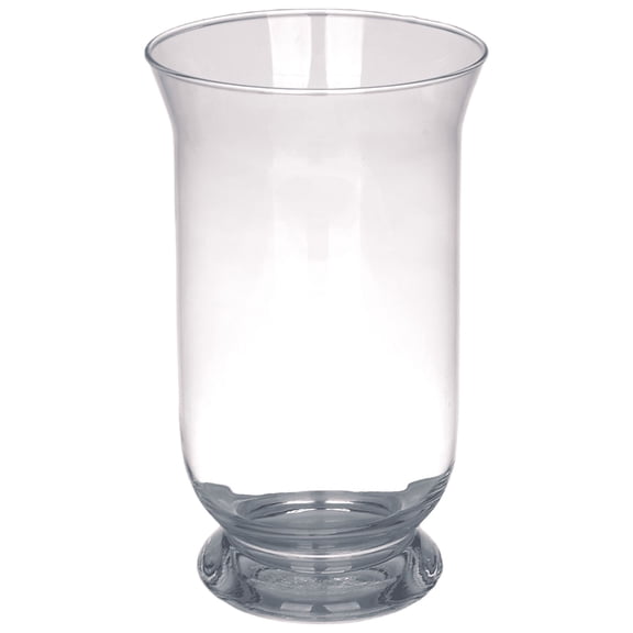 CC Home Furnishings 9.5" Clear Hand Blown Hurricane Glass Candle Holder