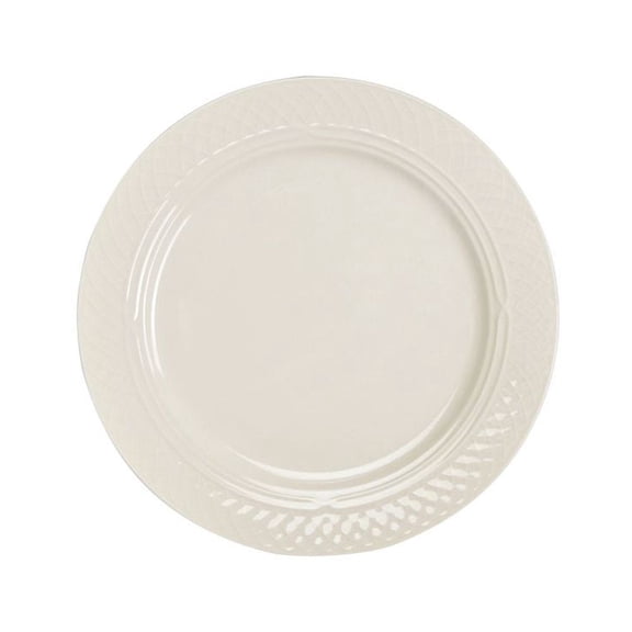 The Homer Laughlin Lead-Free China Round Undecorated Wide Rim Plate Off-White, 9.875" Diameter | 24/Case