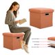 thumbnail image 4 of Pequeño Organizador Asiento Almacenamiento Reposapiés Pie Plegable Otomano Con Tapa Esponja 11.81x11.81x11.81 Pulgadas Plegables Pequeñas Otomanas para Sala Estar en Casa Oficina, 4 of 9