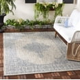 thumbnail image 3 of SAFAVIEH Courtyard Delbet Medallion Indoor/Outdoor Area Rug, Grey/Navy, 4' x 5'7", 3 of 11