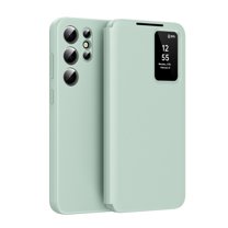for Samsung Galaxy S23 Ultra Case Smart Clear View, Slim Design Wallet Leather Anti-Scratch Shockproof Phone Case, Card Holder Pocket Cover For Samsung Galaxy S23 Ultra Smart View,Green