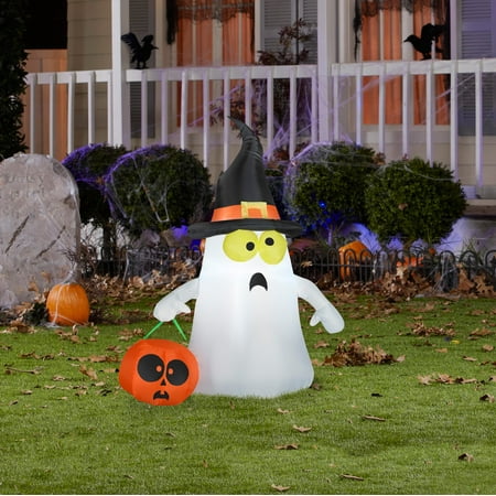 Ghost with Witch Hat Airblown - Walmart.com
