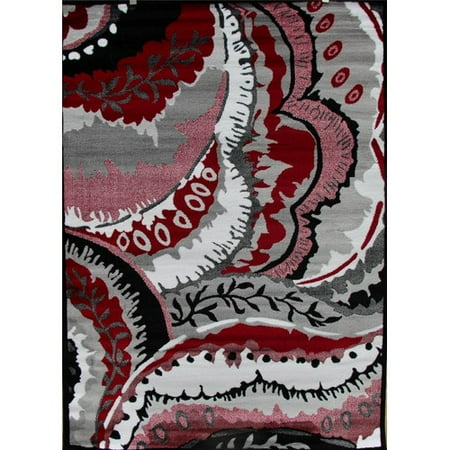 Persian Rugs 01804 Red Modern Contemporary Area Rug 2x3