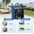 thumbnail image 2 of LOYALICE HDPE Outdoor Bar Table with Open Storage, Weather Resistant Patio Bar Height Table for Poolside, Parties, Kitchen, Navy Blue, 2 of 10