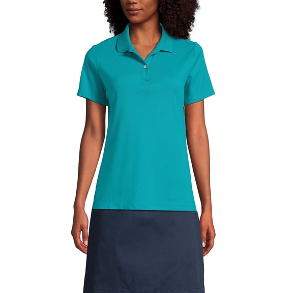Lands' End Women's Short Sleeve Feminine Fit Interlock Polo Shirt