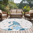 thumbnail image 5 of Blue Gnomes Christmas Round Area Rug 5 FT, Non Slip Bedroom Area Rug, Blue Xmas Snowflake Winter Rustic Washable Soft Circular Carpet Floor Mat for Kitchen Dining Room Foyer Balcony Dorm, 5 of 9