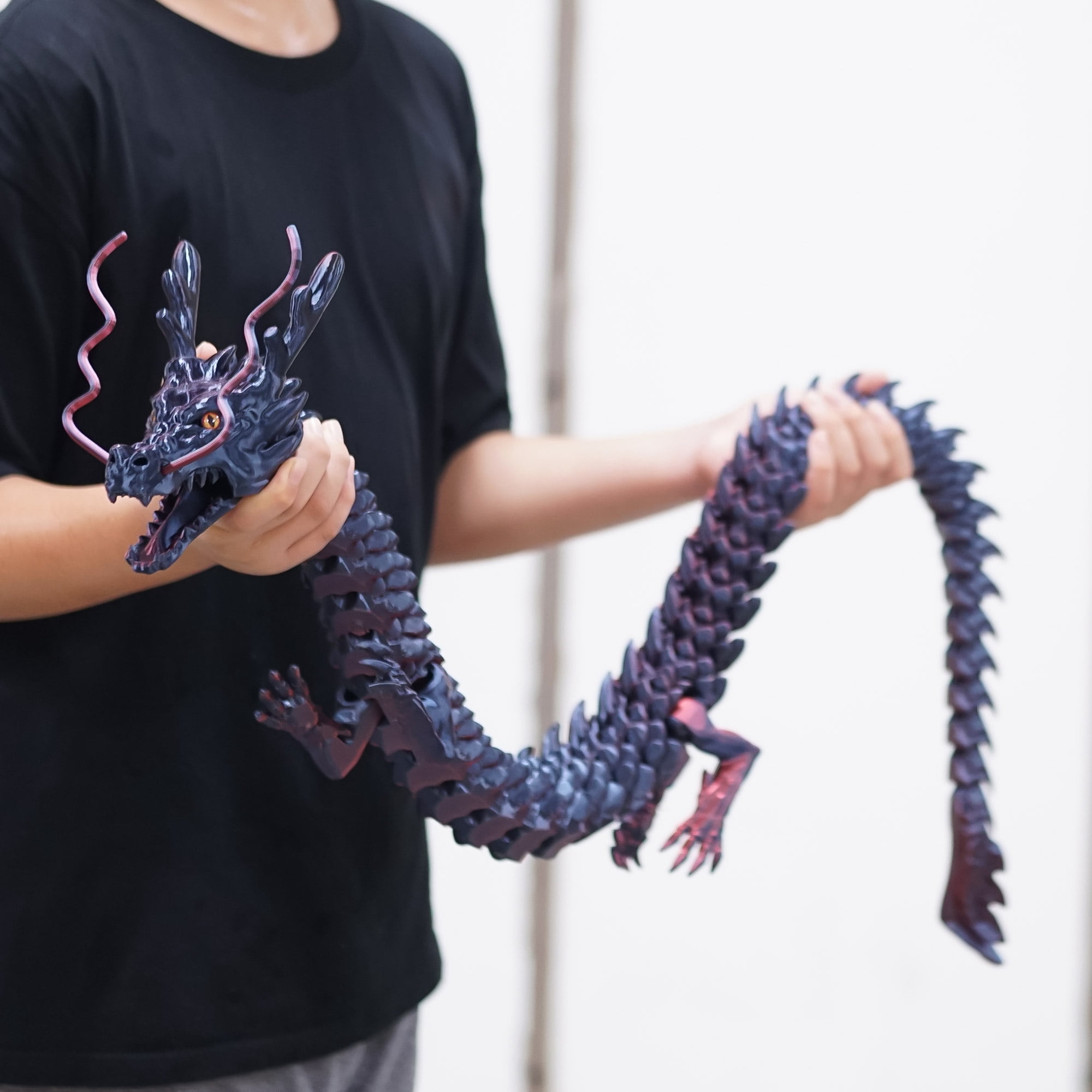 47.5inch Super Large 3D Printed Dragon,Flexible Joint Animal Figurines, Cool Stuff Fun Gift,Home Office Decor,Fidget Toy for Adults Teens Boy Gifts Easter Basket Stuffers (colorfulA)