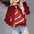 thumbnail image 2 of Zanarzt Chandail de Base à Manches Longues pour Filles, Chandail pour Filles à Manches Longues d'Automne et d'Hiver, Haut de Noël à Col Rond, Chandail pour Enfants Rouge Brique, 3-4 Ans, 2 of 5