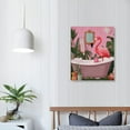 thumbnail image 4 of ARISTURING  Flamingo in Bathtub Bathroom Canvas Prints Wall Decor Tropical Pink Flamingo Canvas Art Sign Canvas Poster Gifts for Home Bathroom Decor, 4 of 5