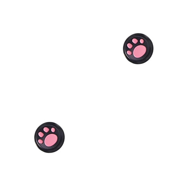 Methold Grips Caps Cóncavo Cómodo Útil Forma de pata de gato Thumbstick Cover Controller Accesorios para doméstico rosa sobre rosa sobre negro 2piezas