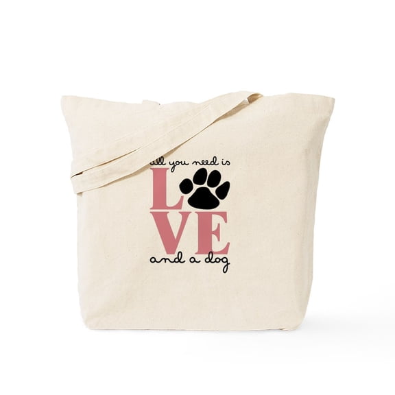 CafePress - Love And A Dog Tote Bag - Unisex Canvas Tote Bag, Beige, 1-Piece