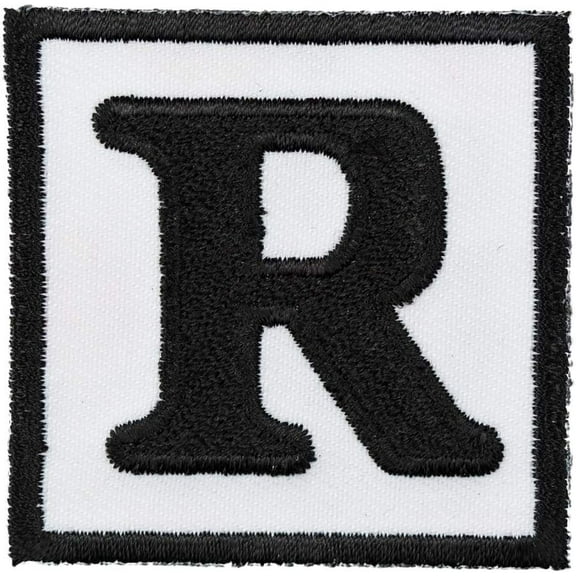Rated R Black & White Patch, Biker Patches