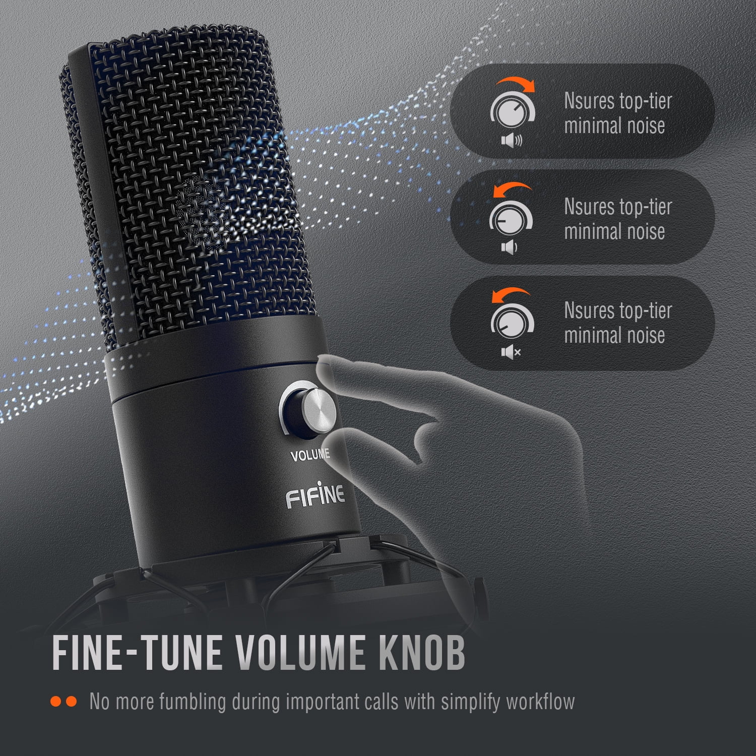 FIFINE T669 USB Studio Microphone Kit for PC Computer, Recording Microphone Bundle with Boom Arm, Gain Control, Pop Filter for Streaming, Podcasting