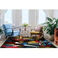 thumbnail image 3 of Front Door Rug, Modern Rugs, Surreal Colored Faces Rug, Gift Rug, Indoor Rug, Contemporary Rugs, Abstract Portrait Rugs, Outdoor Rugs, 2.3'x3.3' - 70x110 cm, 3 of 8