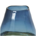 thumbnail image 5 of DecMode 12" Handmade Ombre Blue Glass Vase with Yellow Base, 5 of 9