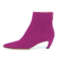 thumbnail image 2 of FSJ Women Comfortable Kitten Low Heel Ankle Boots Pointed Closed Toe Back Zipper Booties Dress Party Casual Shoes Size 12 Deep Pink, 2 of 3