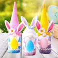 thumbnail image 2 of Conejito de Pascua de peluche con huevo de Pascua, 3 piezas de gnomos de conejito de Pascua, peluche de gnomos de Pascua, decoración navideña de conejito de Pascua para decorar decoración, 2 of 5